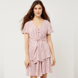 NWT A Pea in the Pod Ripe Red Floral Tie Front Maternity & Nursing Dress Size L